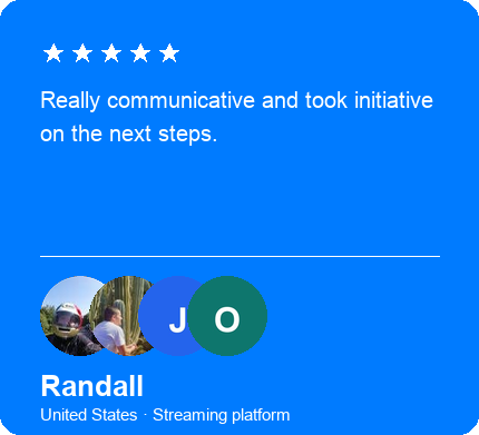 Randall: communicative and took initiative