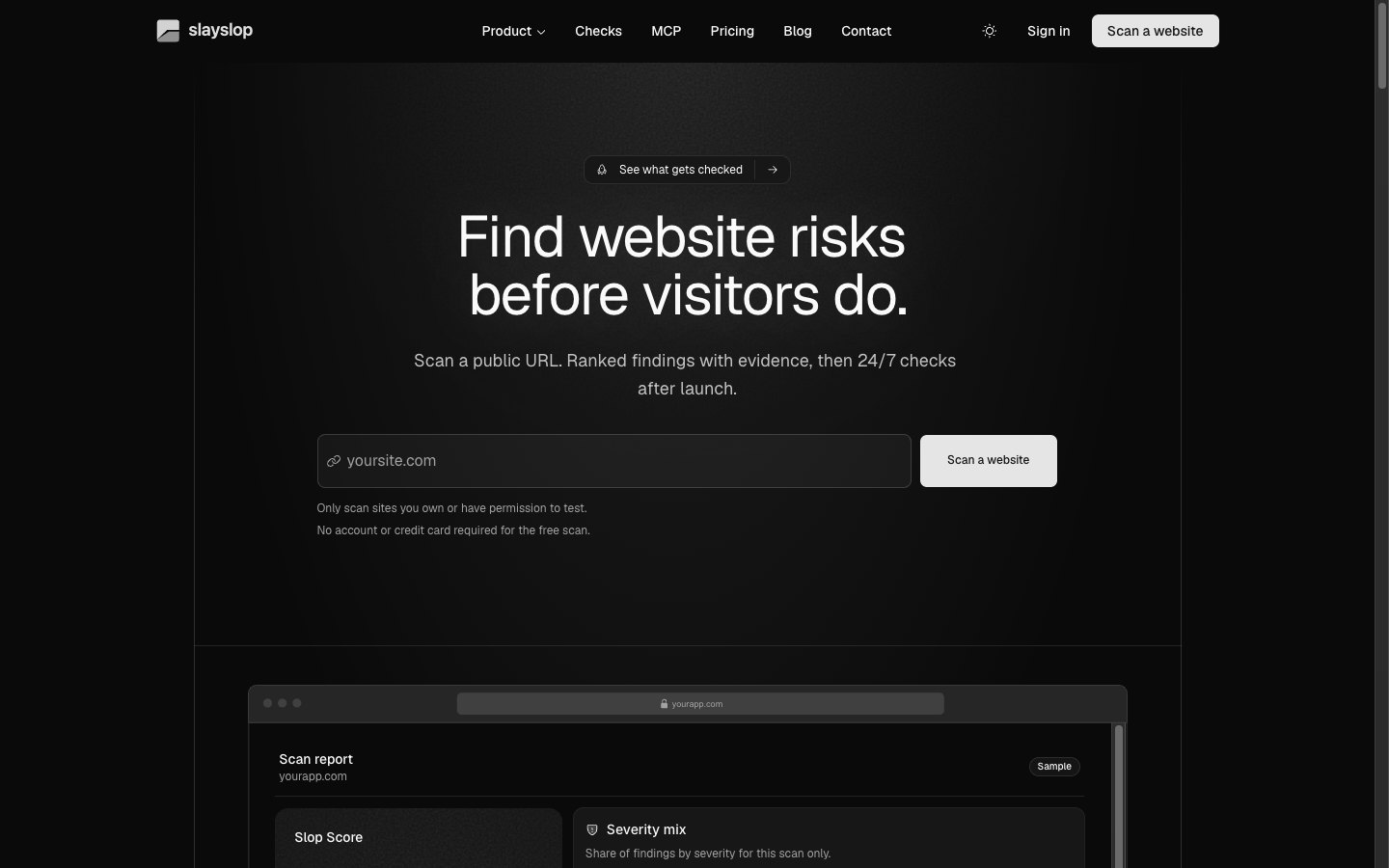 SlaySlop homepage